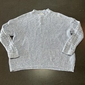 American Eagle Sweater Womens Size XS Oversized Open Knit Blue Sweater